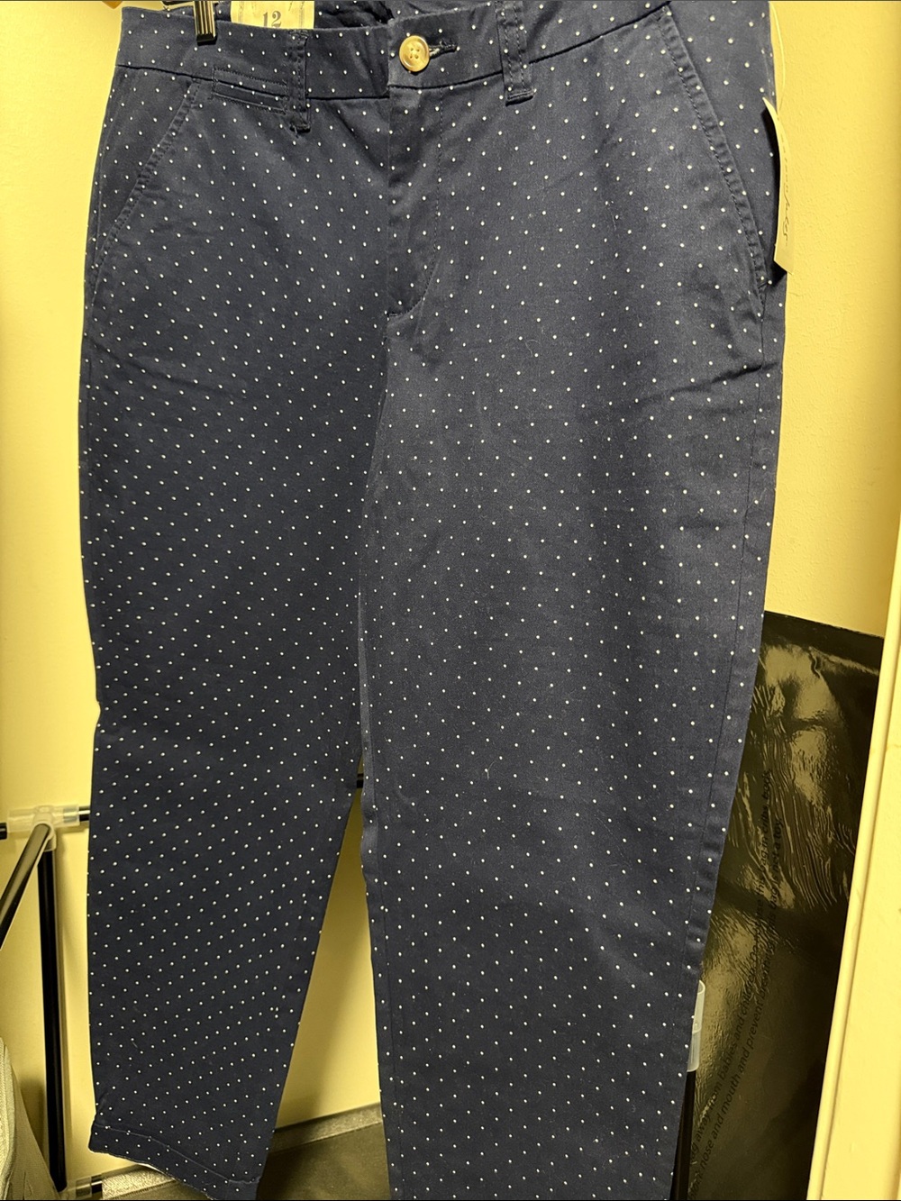 Maison Jules Navy Blue Polka Dot Chinos